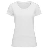 Stedman - Camiseta Básica De Origen Orgánico Con Cuello Redondo Modelo Janet Para Mujer (L/Blanco)