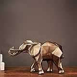 Esculturas Clasicas Oro Moderno Elefante Dorado Resina Accesorios De Decoración Del Hogar Artesanía Escultura Estatua Adornos De Joyería
