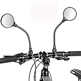 Achort Espejo Retrovisor De Bicicleta, 2 Piezas 360° Adjustable Con Espejo Convexo Para Bicicleta Manillar, Espejor Rotativo Universal, Ángulo Amplio Para Carretera Montaña