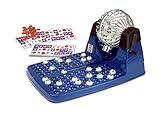 Chicos-Bingo Lotería Automática Con 48 Cartones Y 90 Bolas Imborrables, 23.5 X 31 X 17 Cm, Incluye Fichas De Juego, Color Azul, (Fábrica De Juguetes 20805)