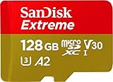 Sandisk Extreme - Tarjeta De Memoria Microsdxc De 128 Gb Con Adaptador Sd, A2, Hasta 160 Mb/S, Class 10, U3 Y V30
