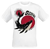 Gojira Whale Sun Moon Hombre Camiseta Blanco Xl, 100% Algodón (Orgánico), Regular