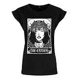 Deadly Tarot - Camiseta Diseño Gótico The Empress Para Chica Mujer (M) (Negro)