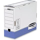 Fellowes Bankers Box - Caja De Archivo Definitivo Automático, A4, 100 Mm, 10 Unidades, Color Blanco Y Azul