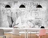 Yierlife 3D Tela No Tejida Mural De Papel Pintado Pared Mapa Del Mundo Animal Elefante Múltiples Tamaños Y Estilos, 3D Papel Pintado Pared Fotomurales Tejido No Tejido Foto Mural Moderna Diseño Murale
