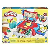 Play-Doh Caja Registradora De Juguete Para Niños De 3 Años En Adelante Con Divertidos Sonidos, Accesorios De Comida Y 4 Colores No Tóxicos (Hasbro 0)